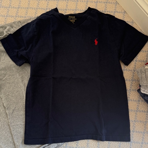 4 Polo by Ralph Lauren Navy and Gray T-Shirt with Logo - Picture 1 of 6